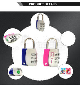 CH-017A नीले ज़ुल्फ़ बैग 3 अंक कार्टून प्यारा सूटकेस कोडित ताला - Product Image 4