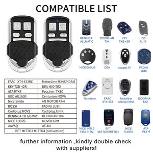 Émetteur de télécommande clone à 4 boutons <span class=keywords><strong>Porte</strong></span> <span class=keywords><strong>automatique</strong></span>/<span class=keywords><strong>porte</strong></span> de garage/lumière LED 433MHZ Fixe et apprentissage et la plupart des codes roulants - Product Image 4