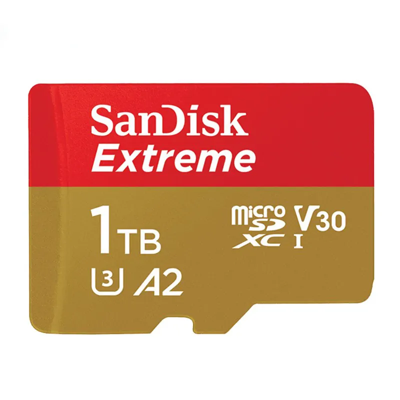 100% Genuine sandisk extreme 1tb 512gb 256gb 128gb SDXC A2 U3 V30 Memory Card Max 160MB/s Micro With SD Adapter for 4K video