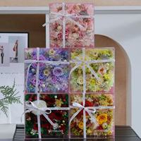 Geconserveerde roos cadeaudoos vierkante acryl doos eeuwige bloem voor Valentijnsdag bruiloft vriendin cadeau