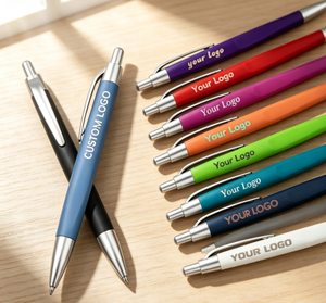 Bolígrafo Retráctil con Logotipo Impreso Personalizado, Bolígrafo de Plástico Suave al Tacto, Multicolor, para Regalo Promocional Corporativo - Product Image 1