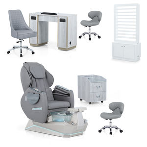 Muebles de Salón de Uñas de Lujo al por Mayor, Juego de Mesa de Manicura y Silla de Pedicura con Masaje Corporal Completo y Spa para Pies de Hidromasaje sin Tuberías - Product Image 1