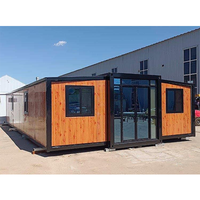 Maison conteneur préfabriquée moderne et extensible de haute qualité à double aile, 20FT, 30FT, 40FT, 3 chambres, pliable