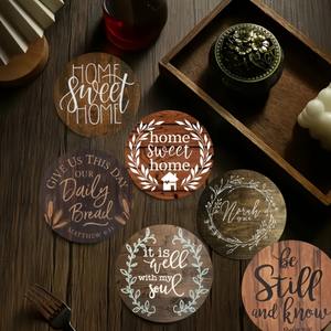 Sous-verres en bois de style moderne pour cafés et restaurants, lot de 6 pièces antidérapantes, sets de table en bois durables pour cafés et restaurants - Product Image 2