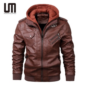 Ventes de liquidation, <span class=keywords><strong>veste</strong></span> de motard pour homme, <span class=keywords><strong>veste</strong></span> en <span class=keywords><strong>cuir</strong></span> PU, <span class=keywords><strong>veste</strong></span> d'hiver et d'automne à capuche, grande taille, coupe-vent, vêtements d'extérieur chauds - Product Image 2