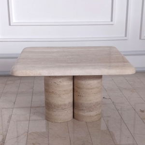 Marbre naturel maison table d'appoint carré travertin table basse vente directe d'usine - Product Image 3