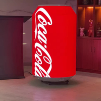 Écran LED couleur en forme de canette pour centre commercial, bar, affichage créatif en forme de canette de bière, écran cylindrique flexible de forme spéciale