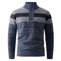 Suéter de Punto Grueso y Cálido con Cuello Alto y Cierre de Cremallera, Estilo Old Money de Lujo, con Logotipo Personalizado, para Hombre, Invierno