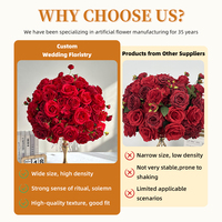 Beliebte Hochwertige Große Rosen-Arrangements Künstliche Hochzeitsblumen-Kugeln als Tischdekoration für Hochzeiten