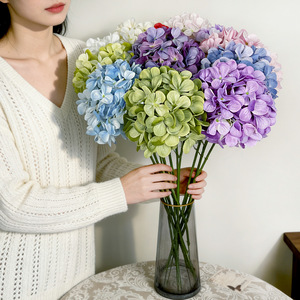 Silk <b>Hydrangea</b> <b>Artificial</b> Flowers Realistic Wedding Home Decorations - Product Image 1