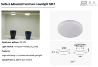 Lampes de placard, mini spot LED rond de 60 mm à montage en surface pour l'éclairage intérieur des meubles, 5017-41-1