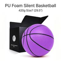 Ballon de basketball silencieux en mousse PU 420g Taille 7 (29,5 po) pour entraînement en intérieur, toucher doux, faible bruit, logo personnalisé, fabricant en gros