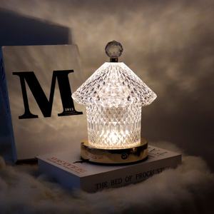 Lámpara de escritorio LED creativa de cristal, con carga USB, atenuación tricolor, táctil, para dormitorio, sala de estar, comedor, iluminación ambiental. - Product Image 3