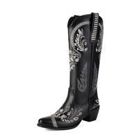 CHENO Logo personnalisé Prêt à expédier Vêtements western pour femmes Bottes de cowgirl brodées Bottes de cowgirl bleues pour femmes