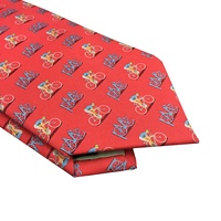 Cravate sur mesure pour homme, 100% soie, rouge écarlate, personnalisée, pour course cycliste, sport compétitif, cravate imprimée personnalisée, vélo