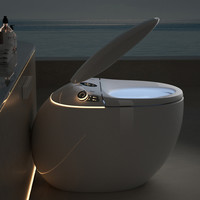 Toilette allongée montée au sol sans limite de pression d'eau haut de gamme siège à commande vocale AI entièrement automatique oeuf chauffant toilette intelligente