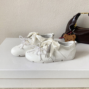 Baskets rétro décontractées pour femmes en cuir souple à semelle souple, style Forrest Gump, à lacets, plates, nouvelle collection printemps 2026 - Product Image 4