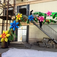 Arche de fleurs LED gonflable de 5 m de long pour fête en plein air, décoration de scène de festival de musique