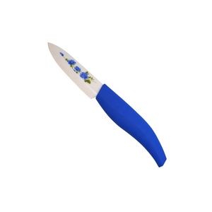 Cocina hogar blanco <span class=keywords><strong>hoja</strong></span> azul Rosa <span class=keywords><strong>cuchillo</strong></span> de cerámica con mango suave - Product Image 1