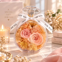 Ornement en forme de bouteille de parfum avec rose véritable préservée, multicolore, décoration florale pour la maison, pièce décorative de table