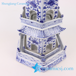 RZKR03-110cm porcelaine Pogoda céramique bleu et blanc tour Sculpture sculpture ornements <span class=keywords><strong>Art</strong></span> céramique créatif 110cm de haut - Product Image 4