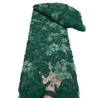 NI.AI Nouveau style Tissu en dentelle florale brodée, dentelle perlée à sequins, tissu en dentelle perlée, dentelle filet à sequins, tissu perlé