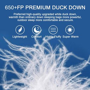 Piumino d'oca ultraleggero 400 Fill Power, 1,2 kg, -5°C ° <span class=keywords><strong>Sacco</strong></span> <span class=keywords><strong>a</strong></span> <span class=keywords><strong>Pelo</strong></span> Singolo <span class=keywords><strong>a</strong></span> Mummia in Piuma d'Oca Certificato C <span class=keywords><strong>Comfort</strong></span> per Backpacking in Solitaria - Product Image 4