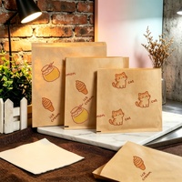 Sacs jetables personnalisés en papier kraft imperméable, écologique et résistant à la graisse, pour petit-déjeuner et restauration rapide, directement de l'usine