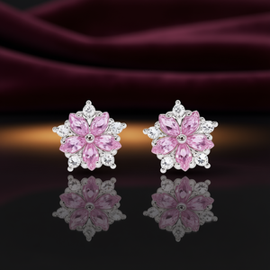 Eleganti orecchini a forma di fiore per donna, gioielli in argento 925 con strass di cristallo, romantici, da indossare tutti i giorni - Product Image 2