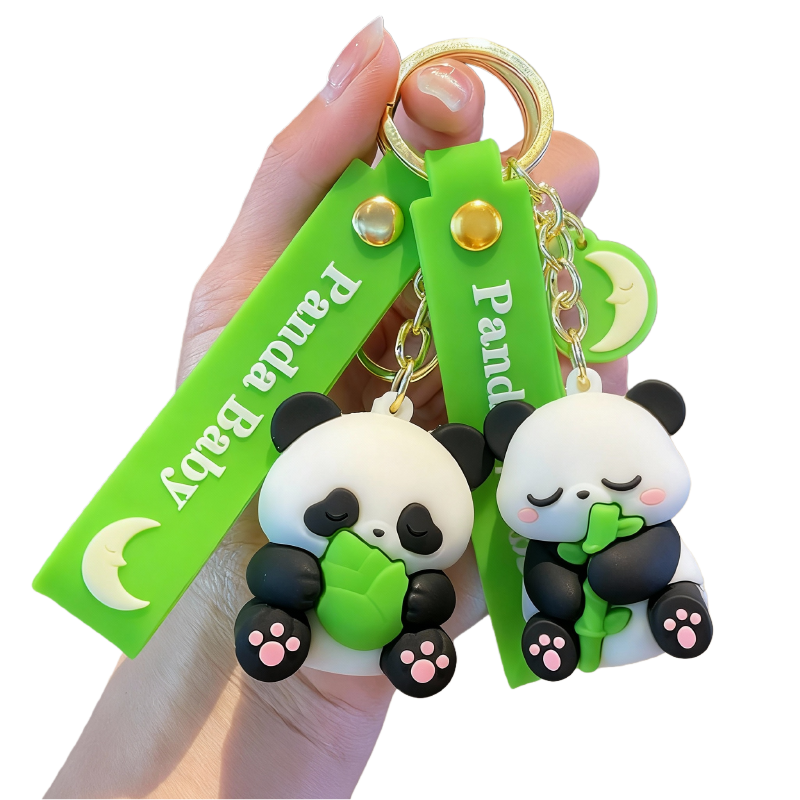 Customized Cartoon Giant Panda Keychain Soft PVC Waterproof in Creative Cute Style for Book Bag Hanging Wholesale