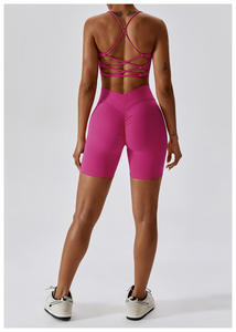 Giogo 2024 nuovo Trending <span class=keywords><strong>Palestra</strong></span> Di Fitness tuta sportiva da donna Lounge indossa <span class=keywords><strong>top</strong></span> corti Sexy Yoga Leggings 2 pezzi Set da donna - Product Image 4