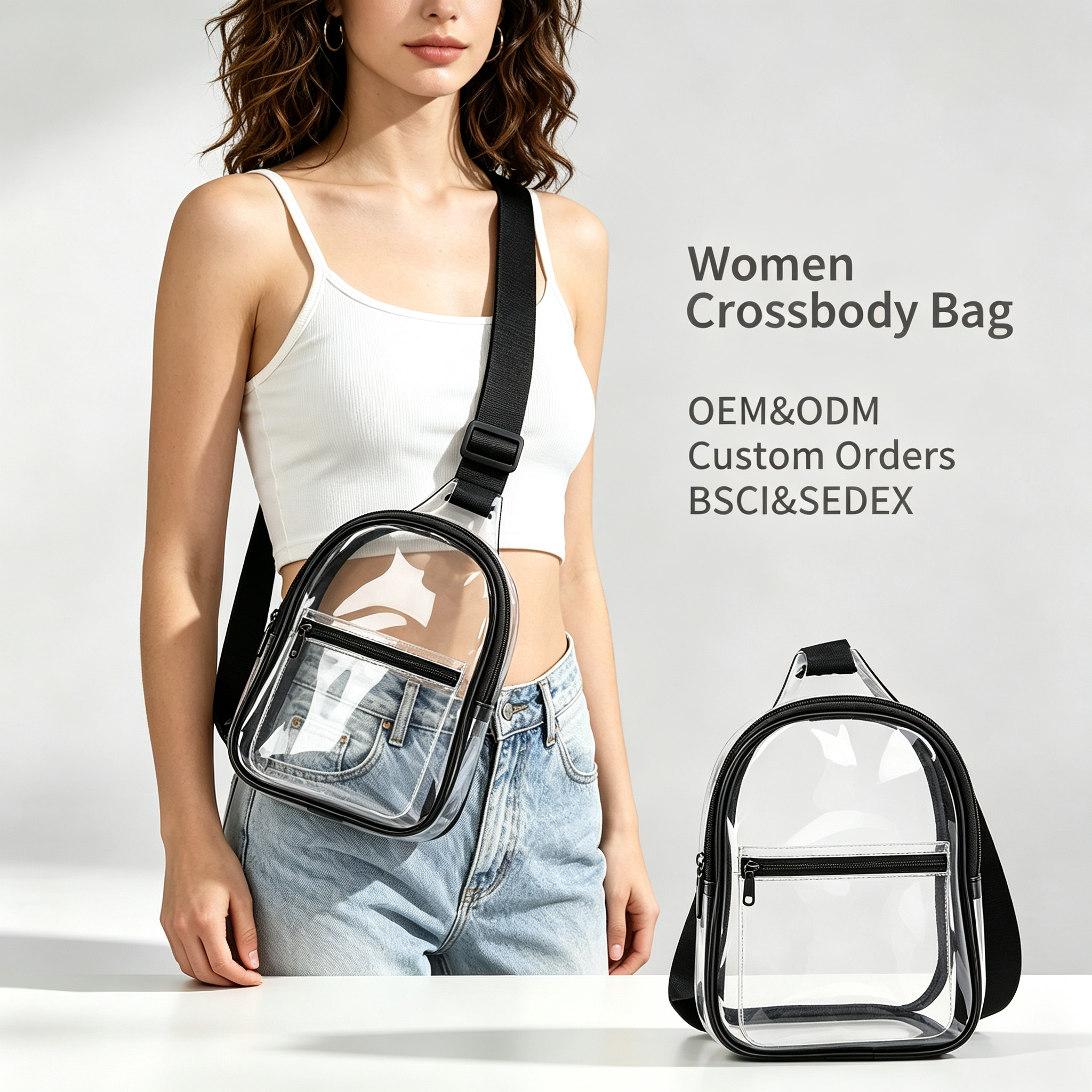 Women's Classic Lady Popular PVC Crossbody Messenger Bag