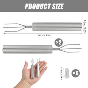 Annlpoy, 1 pieza, tenedores sostenibles <span class=keywords><strong>de</strong></span> acero inoxidable para patatas, brochetas Trident elegantes robustas para verduras, barbacoas, Manual <span class=keywords><strong>de</strong></span> lavado a mano - Product Image 2