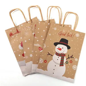 Factory Supply Eco-friendly material cheap paper cookies bag christmas retail paper bag