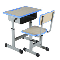 Bureau et chaise pour un seul élève, réglables en hauteur, meubles scolaires durables pour la maison et le bureau