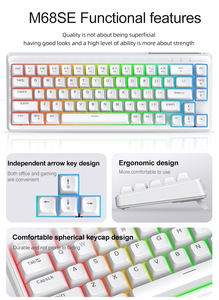 Miễn Phí Wolf M68se Có Dây Hỗn Hợp Ánh Sáng Mini Bàn Phím 60% Văn Phòng Esports Chơi Game Máy Tính Xách Tay Bàn Phím - Product Image 6
