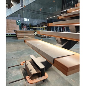 GAOBO 현대 유리 난간 계단 레드 화이트 오크 너도밤 나무 단단한 나무 단계 실내 조립식 플로팅 탄소 강판 계단 - Product Image 2