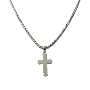 Men's Stainless Steel <b>Cross</b> Pendant Necklace Geometric Design Punk Retro Style 120206 - Product Image 3