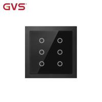 Système d'automatisation de la maison intelligente, panneau tactile en verre avec cadre métallique, bouton tactile KNX à 6 boutons, fin et élégant