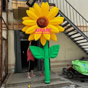 زهورعملاقة قابلة للنفخ, زهورعلى شكل عباد الشمس بطول 13 قدم قابلة للنفخ لتزيين الفناء والحفلات