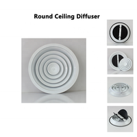 Diffuseur d'air circulaire de plafond en aluminium rond pour climatisation avec amortisseur