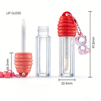 3ml 5ml 7ml Niedliche Bienenstock-Form Lipgloss-Tube Transparenter Reise-Lippenölbehälter Kosmetik-Verpackungsröhrchen mit Pinsel