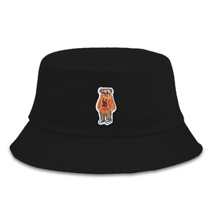 <b>Khaki</b> Bucket <b>Hat</b> with Classic Orange Shirted Bear Embroidery for Casual Day Trips - Product Image 6