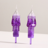 CJMIO 20 pièces/boîte Aiguilles de tatouage jetables violettes Round Shader 0.18mm 0.25mm 0.30mm 0.35mm Liner RL RS SMP/PMU