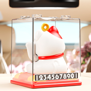 แมวกวักพลังงานแสงอาทิตย์ ของตกแต่งบ้าน/สำนักงาน ทำจากพลาสติก - Product Image 4