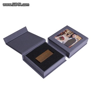 Đám cưới các tông da N Linen USB Flash Drive bao bì Hộp Quà Tặng bán buôn - Product Image 5