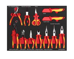 Ensembles d'outils à rouleaux professionnels à 7 tiroirs <span class=keywords><strong>chariot</strong></span> à outils de rangement/coffre/armoire/<span class=keywords><strong>chariot</strong></span> pour ensemble d'outils isolés VDE 124 pièces - Product Image 6