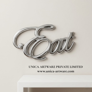 Letrero Decorativo de Pared de Metal Moderno con Diseño de la Palabra “Eat”, Letrero Artístico Elegante para Decoración de Cocina y Comedor, Precio de Exportación - Product Image 1
