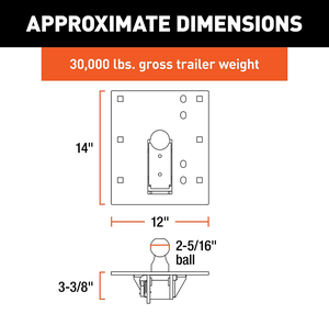 <span class=keywords><strong>Bola</strong></span> de cuello de cisne <span class=keywords><strong>plegable</strong></span> para cama, enganche negro de 30.000 libras, 2-5/16 pulgadas - Product Image 2