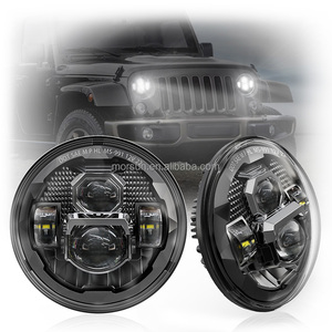 Faros Delanteros LED Halo con Certificación DOT Emark para Jeep Wrangler JK <span class=keywords><strong>Sahara</strong></span> Rubicon 2007-2017, Accesorios Ojo de Ángel para Land Rover Defender 90 110 - Product Image 3